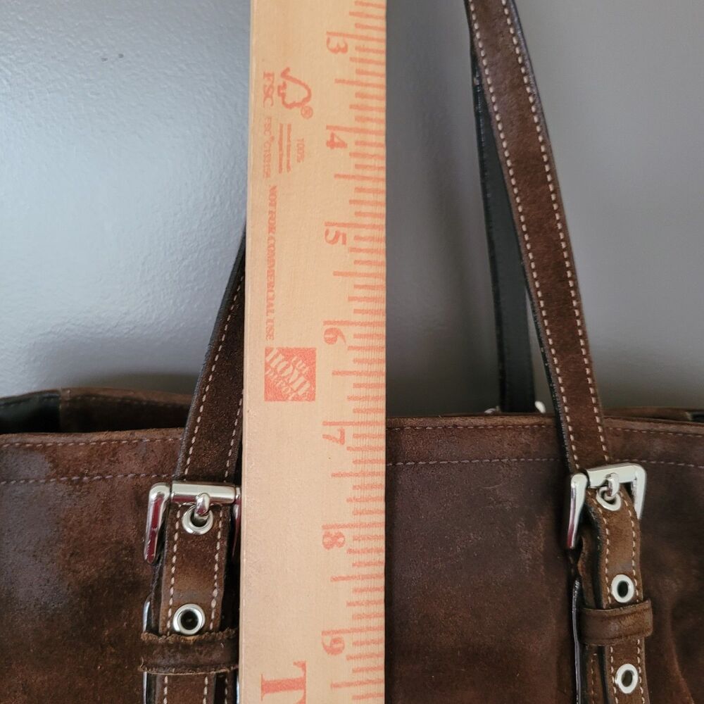 Coach Leatherware Brown Suede Leather Large Tote Bag Vintage Y2K *Flaw - Picture 3 of 16